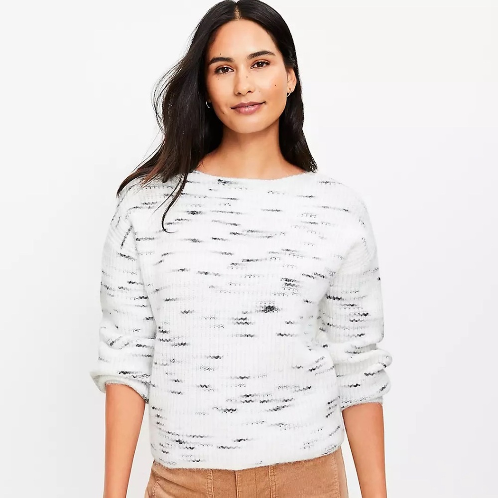 Boatneck Sweater Black and White - Size M